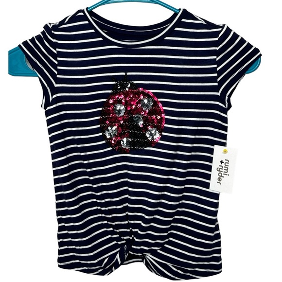 Rumi+Ryder Ladybug Short Sleeve Knot Tee XS(4-5) - Picture 1 of 4